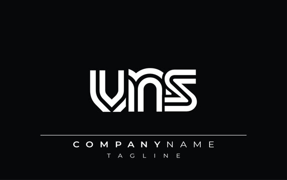 VNS Creative Unique Modern Letter Logo Design. Stylized logo featuring a unique letter design, presenting abstract minimalist aesthetics and modern appeal