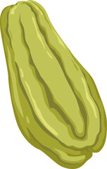 Obraz premium Grüner Chayote – vielseitig verwendbares Gemüse mit mildem Geschmack, beliebt in Salaten und Pfannen. 
