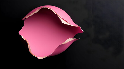 Pink Cracked Sphere on Dark Background