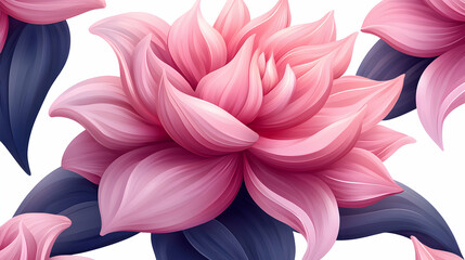 Pink Flower Blossom Close Up Seamless Pattern