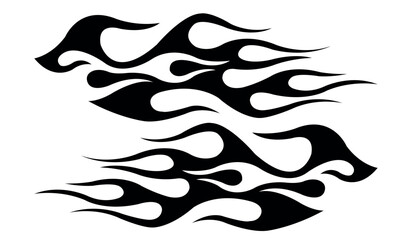Vector fire flame sports car decal vinyl sticker. Race car speed flame vector art graphic. Side decoration for car, auto, truck, boat, suv, motorcycle.