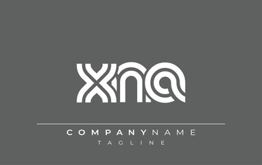 XNA Creative Unique Modern Letter Logo Design. Stylized logo featuring a unique letter design, presenting abstract minimalist aesthetics and modern appeal