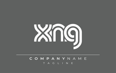 XNG Creative Unique Modern Letter Logo Design. Stylized logo featuring a unique letter design, presenting abstract minimalist aesthetics and modern appeal