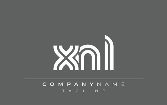 XNL Creative Unique Modern Letter Logo Design. Stylized logo featuring a unique letter design, presenting abstract minimalist aesthetics and modern appeal