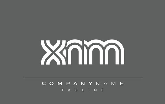 XNM Creative Unique Modern Letter Logo Design. Stylized logo featuring a unique letter design, presenting abstract minimalist aesthetics and modern appeal