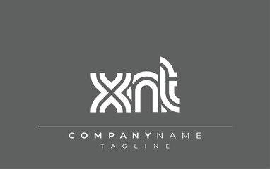 XNT Creative Unique Modern Letter Logo Design. Stylized logo featuring a unique letter design, presenting abstract minimalist aesthetics and modern appeal