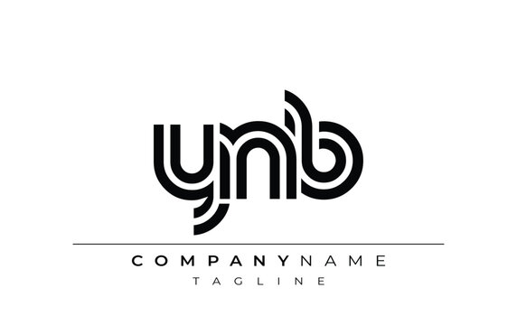 YNB Creative Unique Modern Letter Logo Design. Stylized logo featuring a unique letter design, presenting abstract minimalist aesthetics and modern appeal