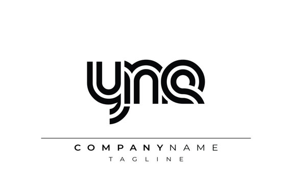 YNE Creative Unique Modern Letter Logo Design. Stylized logo featuring a unique letter design, presenting abstract minimalist aesthetics and modern appeal
