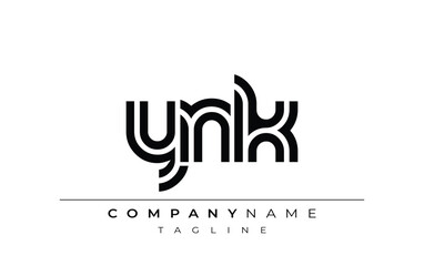 YNK Creative Unique Modern Letter Logo Design. Stylized logo featuring a unique letter design, presenting abstract minimalist aesthetics and modern appeal