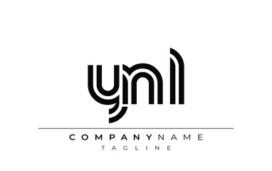 YNL Creative Unique Modern Letter Logo Design. Stylized logo featuring a unique letter design, presenting abstract minimalist aesthetics and modern appeal
