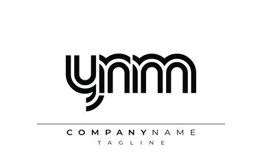 YNM Creative Unique Modern Letter Logo Design. Stylized logo featuring a unique letter design, presenting abstract minimalist aesthetics and modern appeal