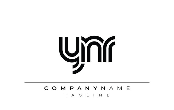 YNR Creative Unique Modern Letter Logo Design. Stylized logo featuring a unique letter design, presenting abstract minimalist aesthetics and modern appeal