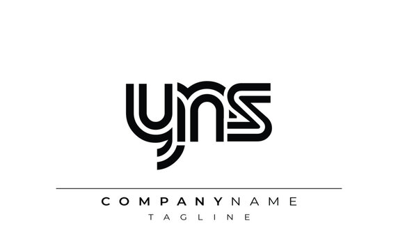 YNS Creative Unique Modern Letter Logo Design. Stylized logo featuring a unique letter design, presenting abstract minimalist aesthetics and modern appeal
