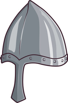 Spitzer Nasalhelm mit integriertem Nasenschutz &ndash; typisch f&uuml;r Wikingerzeit und fr&uuml;hes Mittelalter.