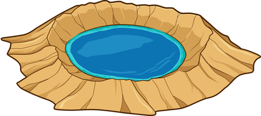 Große Caldera mit blauer Wasserfüllung, geologische Formation eines kollabierten Vulkans. © Boris
