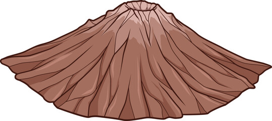 Brauner Stratovulkan mit steilen Flanken, klassische kegelförmige Vulkanstruktur. © Boris