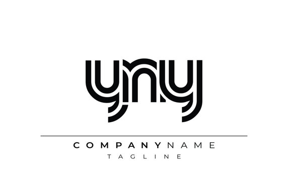YNY Creative Unique Modern Letter Logo Design. Stylized logo featuring a unique letter design, presenting abstract minimalist aesthetics and modern appeal