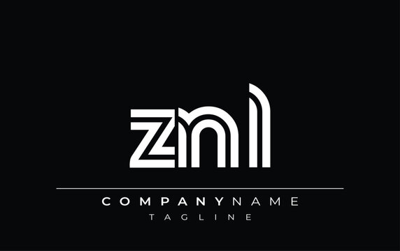 ZNL Creative Unique Modern Letter Logo Design. Stylized logo featuring a unique letter design, presenting abstract minimalist aesthetics and modern appeal
