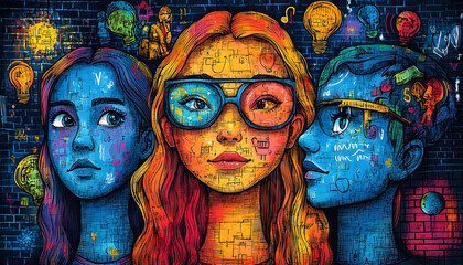 Colorful portraits urban style