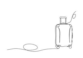 Suitcase. One line drawing animation with alpha channel.