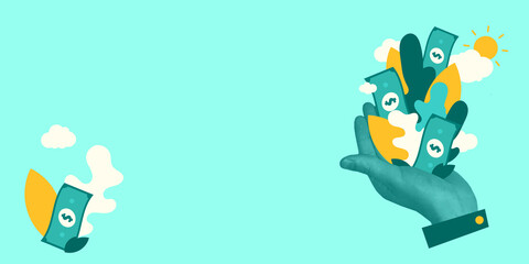 Business Concept Creative Design. Blue Color Background.