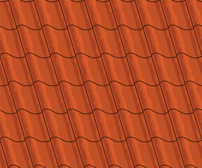 Seamless pattern with roof tiles - hand drawn vector illustration.