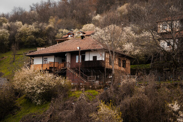 Traditional Macedonian country home, old house in the mountains
