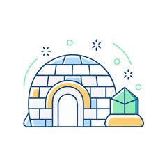 Igloo icon for winter travel adventures
