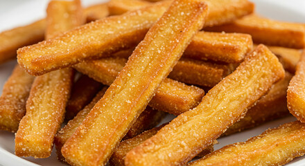 Golden brown crispy jicama sticks, a tantalizing appetizer presentation