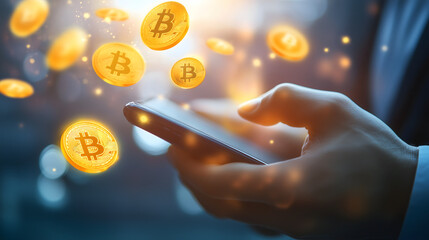 Digital Cryptocurrency Transaction with Bitcoin and Mobile Phone