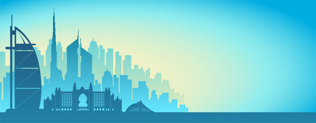 Cityscape Silhouette: This image presents a stunning silhouette of a modern cityscape against a gradient sky, showcasing architectural marvels and urban beauty.