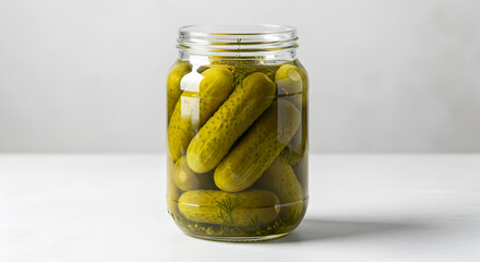 Artisanal pickled cucumbers: a delightful composition of preserved gherkins in brine