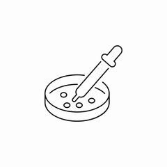 dropper petri dish icon sign vector