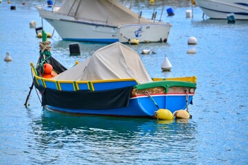 boats in the harbor,Typical Maltese boat