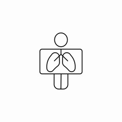 lung respiratory health icon sign vector
