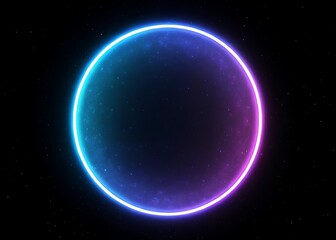 A celestial orb bathed in vibrant neon hues, a cosmic wonder glowing with ethereal energy against a dark, starry backdrop.