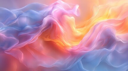 Fototapeta premium Colorful Abstract Fabric Waves in Soft Pastel Tones and Patterns