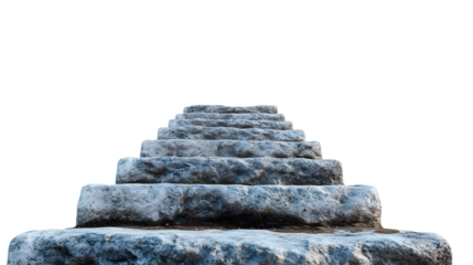 Stone steps leading upward against a backdrop of blue sky and clouds offering inspiration 