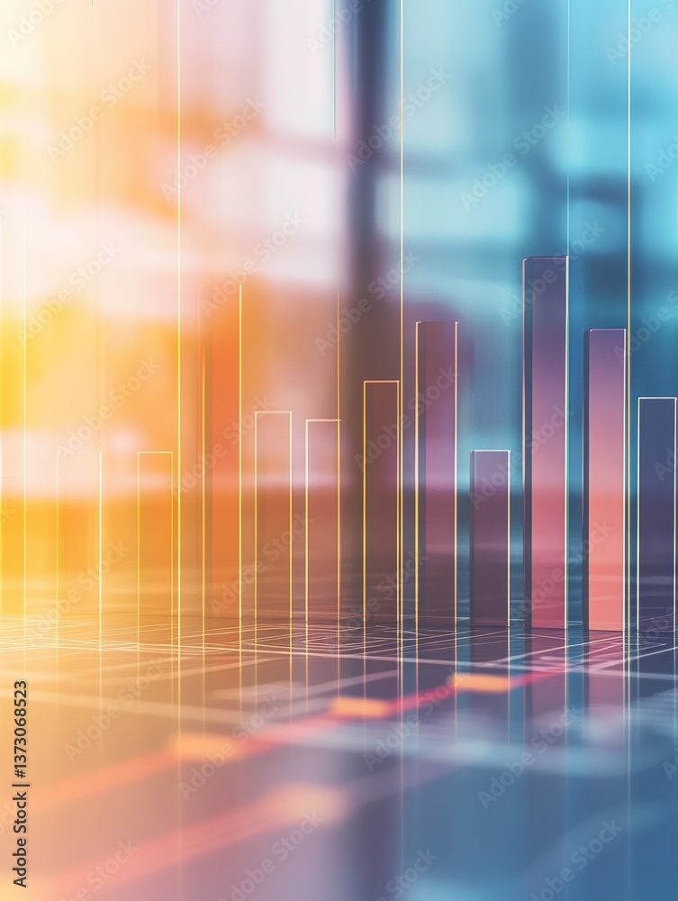 Aufkleber visual representation of e-commerce sales growth through modern financial charts in a professional s