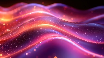 Colorful Waves of Light in a Dreamy Abstract Background Design