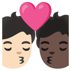 Kissing Couple (Light and Dark Skin)
