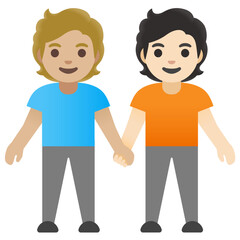 Men Holding Hands (Light and Medium Skin)
