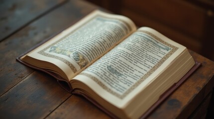 Close-up of a prayer book with ornate cover, highlighting its significance in Jewish rituals and daily prayers, a treasured item for worshippers.