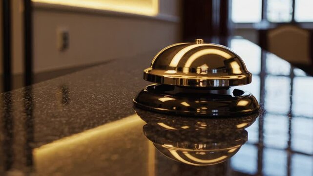 Elegant Reception Bell on Polished Surface  