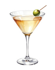 Classic Martini Cocktail Illustration