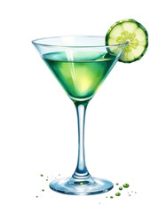 Cucumber Martini (2) Cocktail Illustration