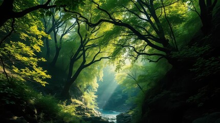 Fototapeta premium sunlight in the forest