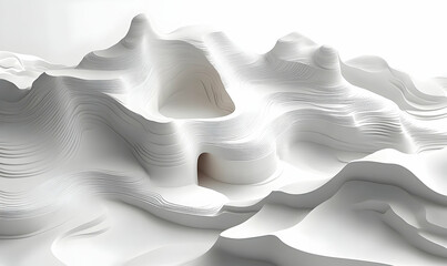 Obraz premium White abstract architectural model landscape