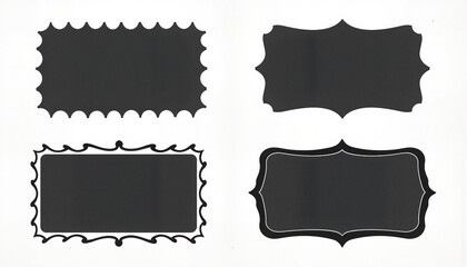 Fototapeta premium Zigzag edge rectangle labels, flat vector design for creative projects