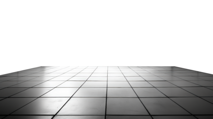 Geometric Pattern and Perspective: A contemporary study of lines and textures, the composition centers on a tiled surface with a pronounced perspective. The surface reflects a sense of order.